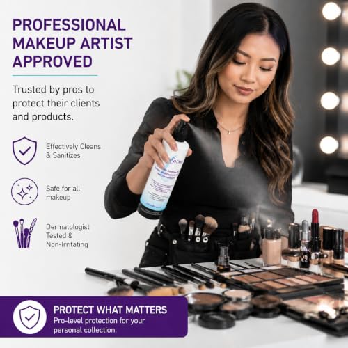 Cosmetic Sanitizer Mist - 8 Fl Oz Makeup Sanitizing Spray for Powder & Cream Foundations, Palettes & Blush