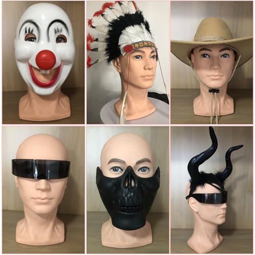 BLTYXT L30GT PVC Male Mannequin Head for Display, Training & Salon Use