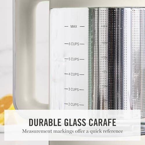Electric Glass Kettle with Removable Tea Infuser - 1.7L, Linen Cream