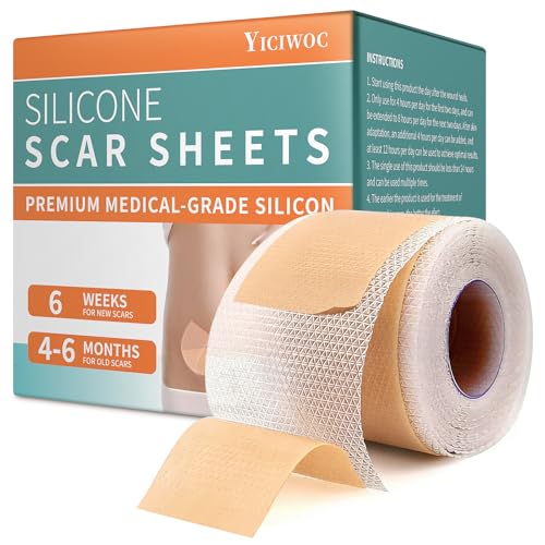 Silicone Gel Patch, Scar Removal Tape for C-Section£¬Surgical£¬Tummy Tuck£¬Burn, Acne, Keloid Bump Removal(1.6"X 120" Roll-3M) Surgery Recovery Items£¬Reusable Scar Away Silicone Sheets
