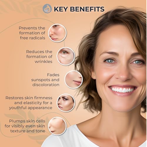 Vitamin C Face Serum - Dark Spot Corrector, Hydrating & Radiance Boost, Vegan & Sensitive Skin Friendly, 1oz - Stability & Botanical Hyaluronic