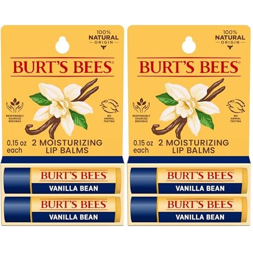 Burt's Bees Lip Balm - Vanilla Bean, Lip Moisturizer With Responsibly Sourced Beeswax, Tint-Free, Natural Origin Conditioning Treatment, 2 Tubes, 0.15 oz. (Pack of 2)