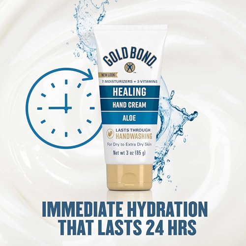 Gold Bond Healing Hand Cream with Aloe - 3 oz, Pack of 6 | Moisturizing Hand Lotion for Dry Skin