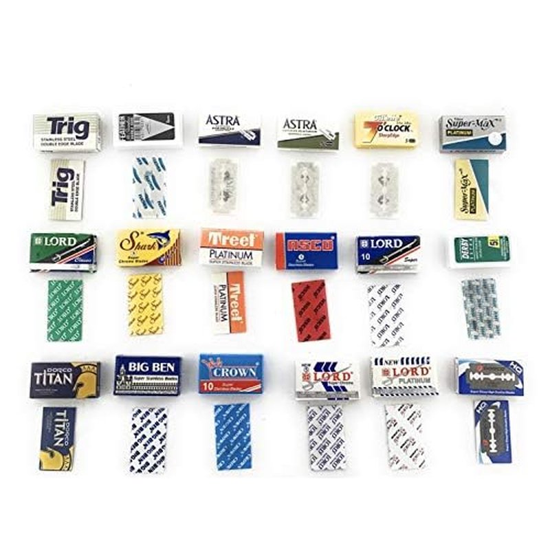 GENTS Styptic Powder Jar for Nicks and Cuts Stops Bleeding Instantly Relief Face Neck Soothes Skin and Pore After Shave, Pack of 18 Double Edge Safety Razor Blades DE Blade Refills with Razor Sleeve
