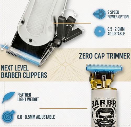 LARGNERSHAVER Cordless Hair Clipper & Trimmer Set for Men, Professional Grooming Kit