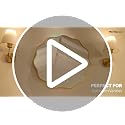 Gold Wavy Round Wall Mirror 32 Inch for Bathroom Bedroom Living Room - Modern Aluminum Frame, Decorative Mirror