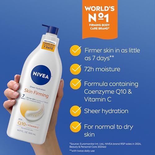 NIVEA Sheer Hydration Skin Firming Body Lotion 16.9 Fl Oz Pack of 3