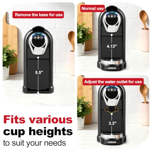 CUSIMAX Black Single Serve Coffee Machine for Nespresso Original Capsules