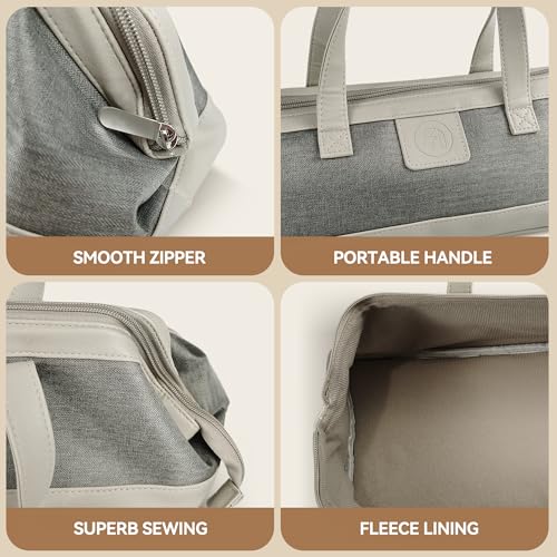 Travel Hair Dryer Bag for Dyson Supersonic, Portable Waterproof Storage Case for Dyson Airwrap, Hair Tools Case for Shark Flexstyle (Light Grey)