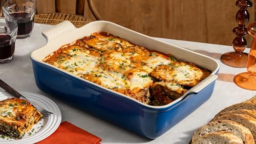 Le Creuset Riviera Stoneware Deep Lasagna Dish 6.75 Qt. Oven-Safe Bakeware