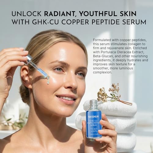 GHK-Cu Peptide Copper Peptides Serum for Face - Topical GHKCu with Hyaluronic Acid for Healthy Aging - Multi-Peptide Formula to Promote Collagen Support Fine Lines Firming Skin Elasticity Hydration