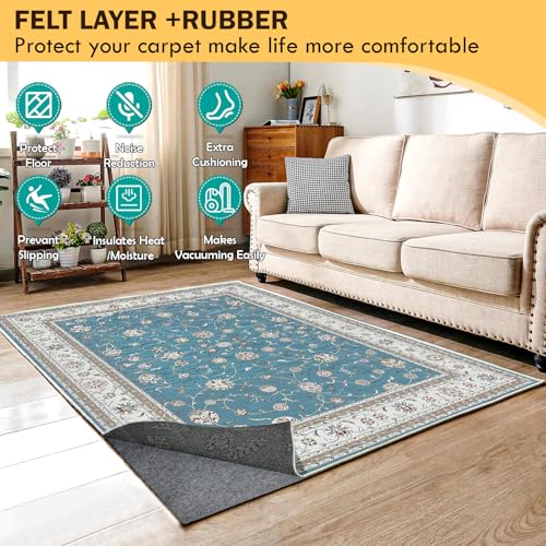9x12 Ft Waterproof Rug Pad Non Slip Felt Underlay for Hardwood Floors - Thin