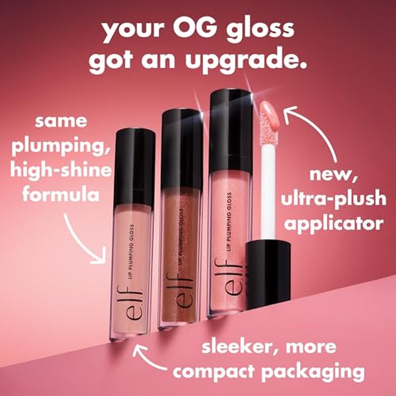 e.l.f. Lip Plumping Gloss, High-Shine Sheer Color, Hydrates & Creates Fuller Lips With Vitamin E, Vegan & Cruelty-Free, Bahama Mama, 0.1 Fl Oz (Pack of 1)