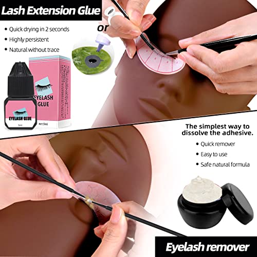 Eyelash Extension Kit with Mannequin Head & Accessories - Black A