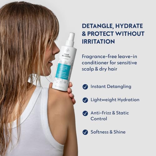 Sensitive Hair Mist - Fragrance-Free Leave-In Conditioner & Heat Protectant - Moisturizing Detangler & Anti-Frizz Spray - 8.5 fl oz