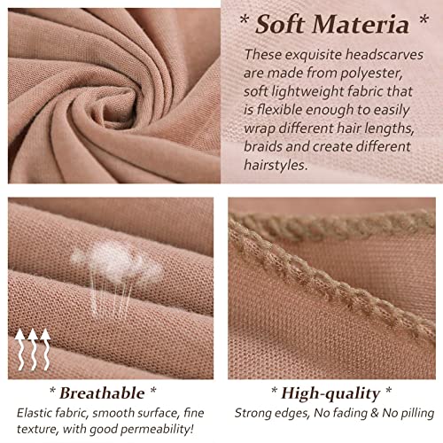 Y6 Black, Army Green, Camel, Turmeric, Coffee, White Head Wrap Set - Soft Breathable Turbans for Women