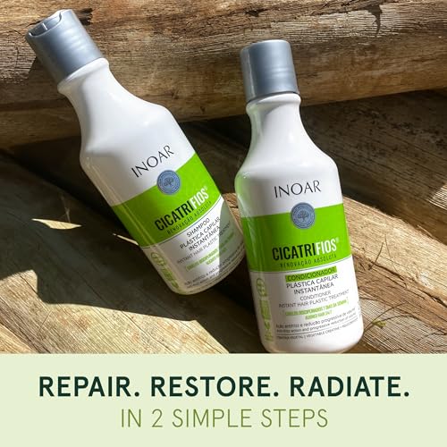 Inoar Cicatrifios Shampoo & Conditioner Renewal Haircare Duo with RejuComplex3 & Argan Oil, 250ml Each