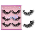 20mm Halo Mink Lashes, 3D Real Mink Eyelashes, 3 Pairs Cat Eye Lashes, Fluffy Dramatic False Eyelashes, 6D Long Thick Luxury Volume Strip Lash, Soft Reusable Non-Irritating Fake Lash