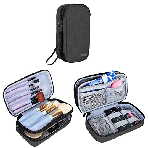 Small Makeup Brush Bag Up to 8.5 Inches - Black, Travel Cosmetic Organizer with PVC Liner - Variation: Pack of 1