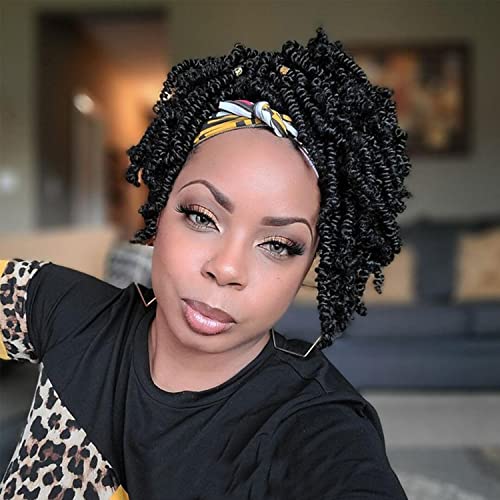 Lifabeauty 8 Pack Short Bob Spring Twist Crochet Hair 8 Inch 1B# for Black Women