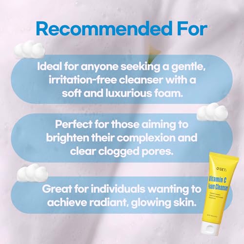 Vitamin C Foam Cleanser, Brightening Face Wash with Triple Vitamin C, Upcycled Green Tangerine, Ultra-Fine Micro Bubbles, 4.2oz