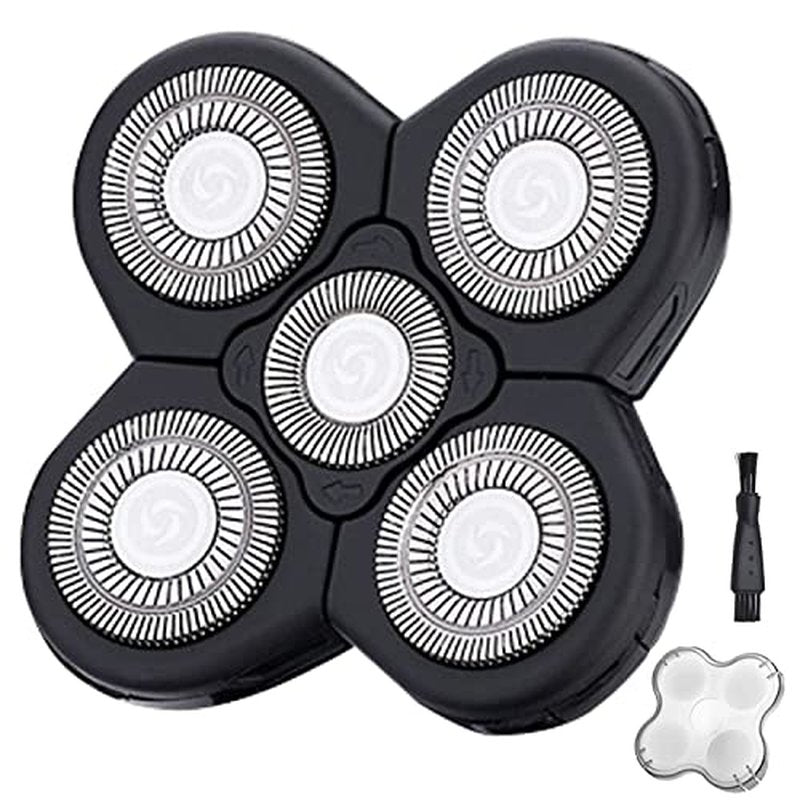 5 Blades Shaver Replacement Heads for Bald Men Easy to Clean Electric Shaver with Blade Cover
