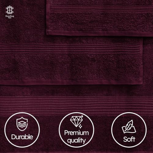 Velvet Wine Luxe Cotton Towel Set – 8-Piece Bath, Hand & Washcloths