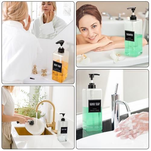 Clear 3-Pack 33.8oz Refillable Shampoo, Conditioner & Body Wash Dispensers