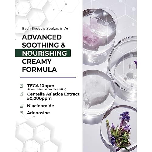 CENTELLIAN 24 Madeca Mask (Extra Calming, 24pc) - Face Mask Sheet for Ultra Calming, Soothing for Sensitive, Acne-prone Skin with Centella Asiatica, TECA, Niacinamide. Korean Skin Care for Men Women