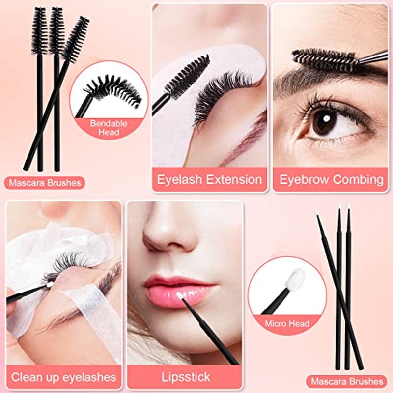 Eyelash Extension Kit - Individual Lash Extensions Supplies with 0.07D Curl Mix 8-15mm, Glue, Remover, USB Lash Fan, Tweezers, Eye Gel Pads, Micro Brushes, Mascara Brushes