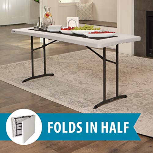 6-Foot Commercial Fold-in-Half Table - Almond, Indoor & Outdoor