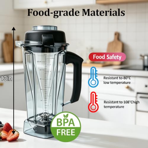 64oz Blender Pitcher for Vitamix Classic & Explorian Series - Replacement Jar with Stainless Steel Blades