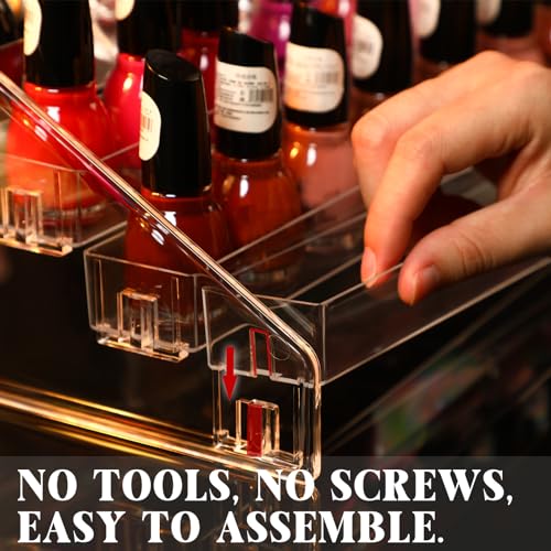 Jetec 4-Pack 7-Tier Acrylic Nail Polish Display Stands Organizer