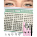 Short Lash Clusters Kit 8-12MM Natural Lash Extension kit Invisible Band Eyelash Clusters Wispy Cluster Eyelash Extensions C Curly DIY Cluster Lashes Bond and Seal Tweezers by Lvmixwig