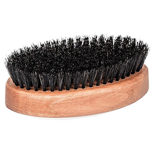 Genuine Boar Bristle & Pear Wood Military Hair Brush - Black, 1 Pack
