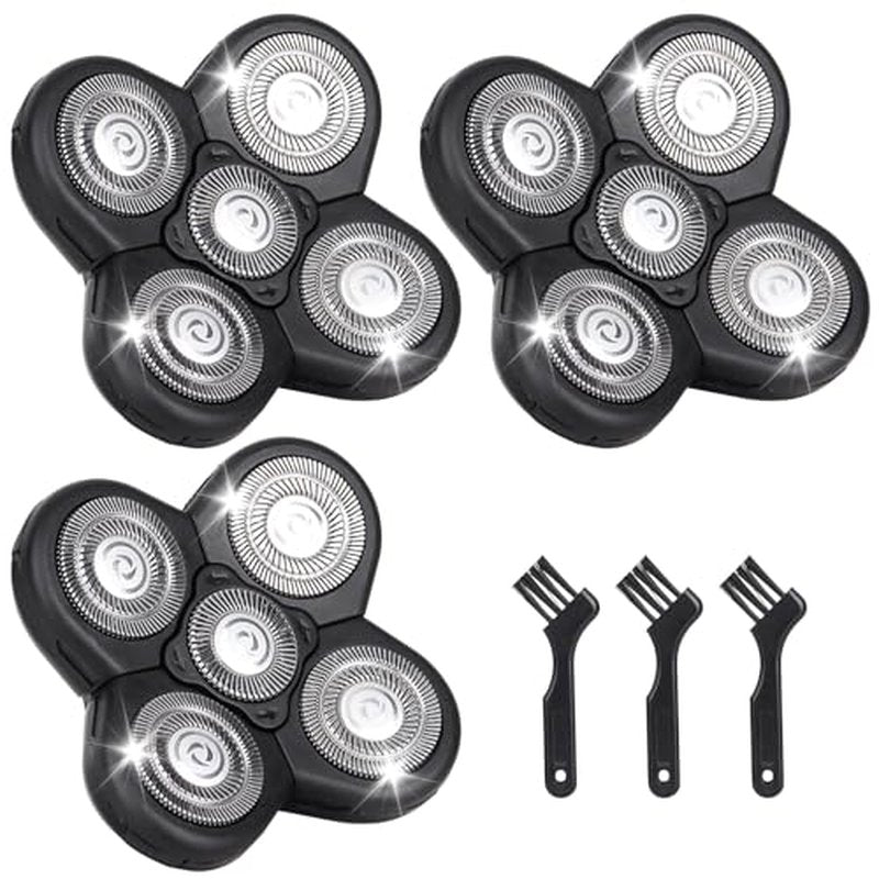 5D Blades Shaver Replacement Heads,Head Electric Razor Shaving Compatible with Frbid Replacement Blades Shaver kit for Bald Men with 3 Cleaning Brush, 3 Pack by Plantarecover