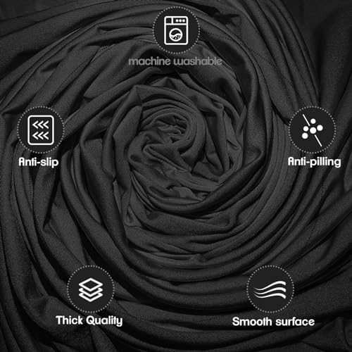 Black Lash Bed Cover Massage Table Cover Protector with Cut-Out for Leg Room£¬ Stretch Rectangular Table Cover for 6FT Eyelash/Spa/Message Bed £¨72"X30"X30" (Black 2 Pcs)