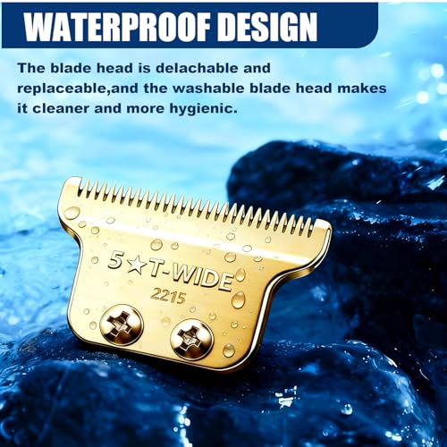 Gold Replacement T-Wide Blades for Wahl Trimmers - 2PCS, Adjustable, Professional