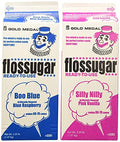 Eco Craft Stix Floss Sugar 2 Pack with 12 Cotton Candy Spoons - Blue Raspberry & Pink Vanilla
