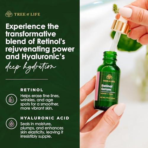 Tree of Life Retinol Face Serum 2oz Pack of 4 - Anti-Aging, Hydrating Skin Care