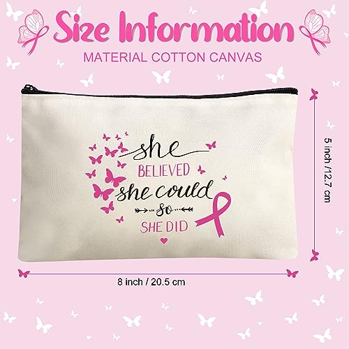 Breast Cancer Awareness Makeup & Travel Pouch Pink Ribbon Gift Bag