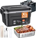 XL 1.5L Cordless Heated Lunch Box - Black, Rechargeable, 220°F