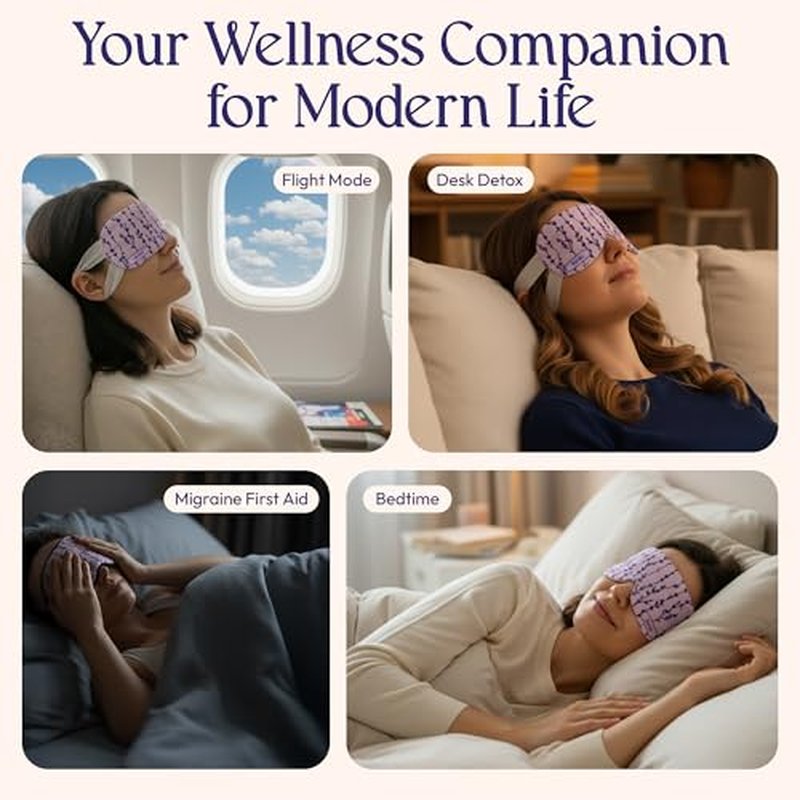 Fomin Self Heating Eye Mask- 20 Pack - Variety Pack Heated Eye Mask Warm Compress for Eyes, Disposable Self Heating Steam Mask for Home, Sleep, Spa, Travel Essentials & Relaxation Gifts for Women