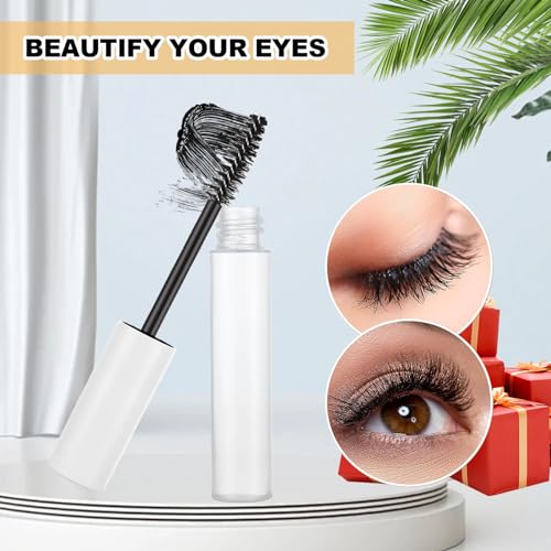 50 Pcs Empty Mascara Tube with Eyelash Wand, 10 ml Refillable Eyelash Cream Container with Leak Stoppers, Eyelash Cream Container Bottle for DIY Cosmetics