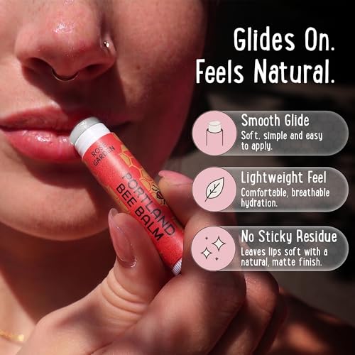 Natural Rose Lip Balm Pack of 24 - Handmade Beeswax Moisturizer with Organic Coconut & Olive Oil