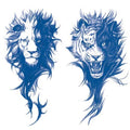 2 Sheets Semi Permanent Waterproof Temporary Tattoos, Lasts 1-2 Weeks, Realistic Look, No Adhesive, No Reflection Adult Body Art Stickers, Lion Tiger Arm