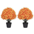 24-Inch Artificial Boxwood Topiary Balls for Outdoor Fall Decor