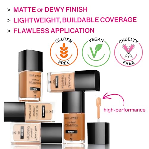 wet n wild Photo Focus Dewy Liquid Foundation Makeup, Caramel (Pack of 2)