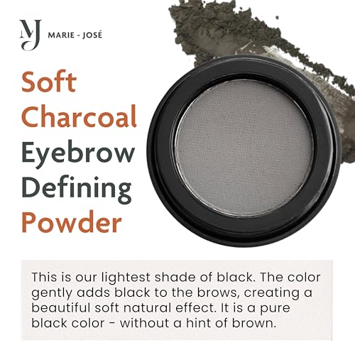 Marie-José Soft Charcoal Eyebrow Powder - Waterproof, Long-Lasting, Vegan Brow Makeup