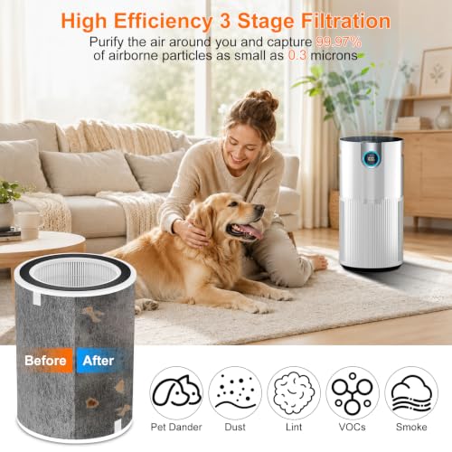 Replacement Air Purifier Filter for Shark HP201 HP202 HP301 HP232 - 2 Pack
